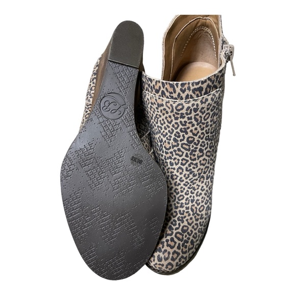 Lucky Brand Yabba Leopard Print Ankle Wedge Booties Eyelash Leopard 8 - Picture 15 of 15